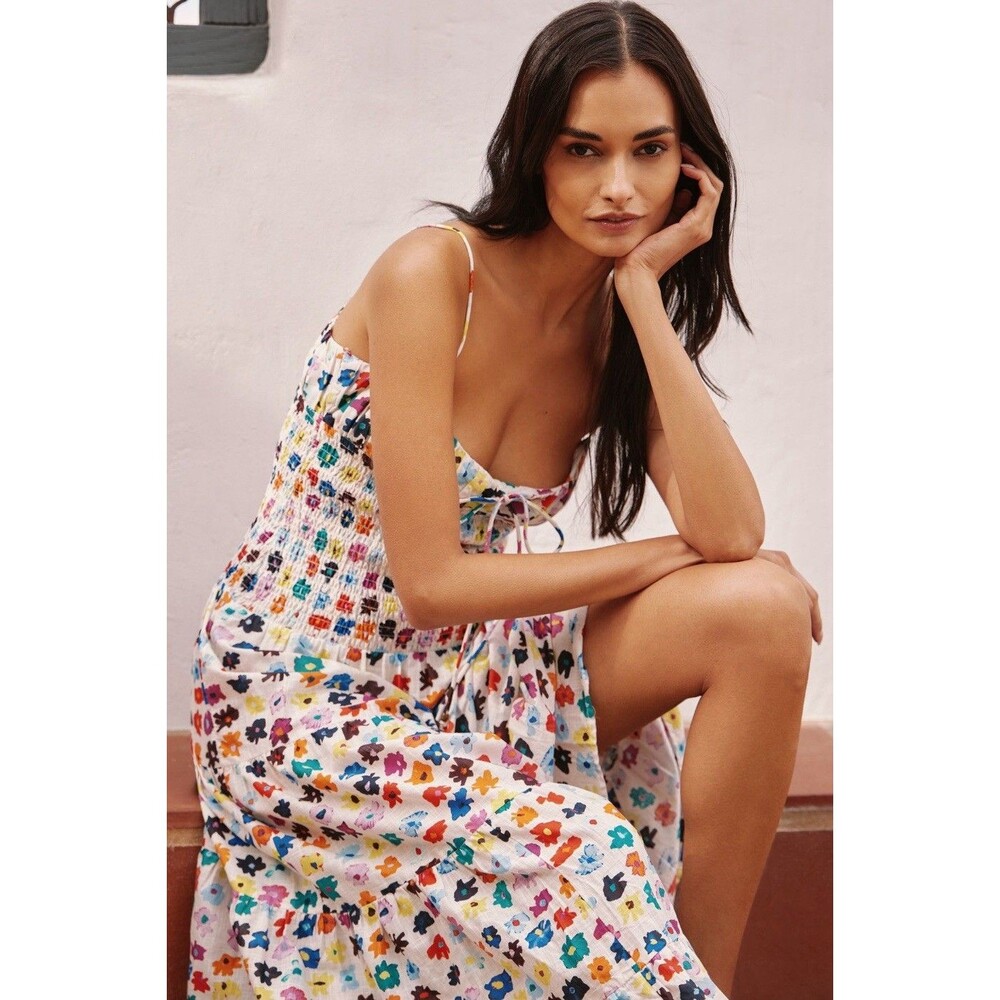 Celandine Maxi Dress Josephine Drop Waist Peggi Kroll Vacation Boho Medium NWT - Picture 7 of 11